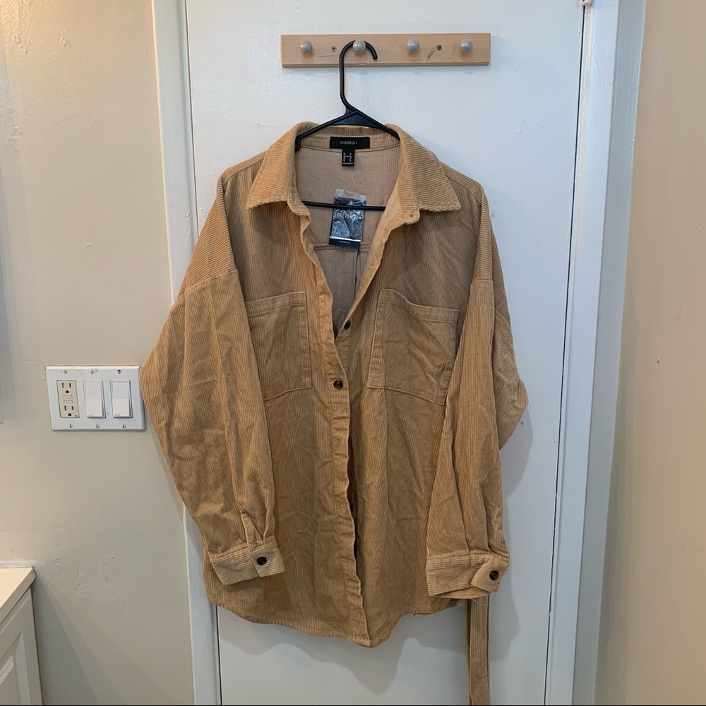 Taupe Corduroy jacket with belt
